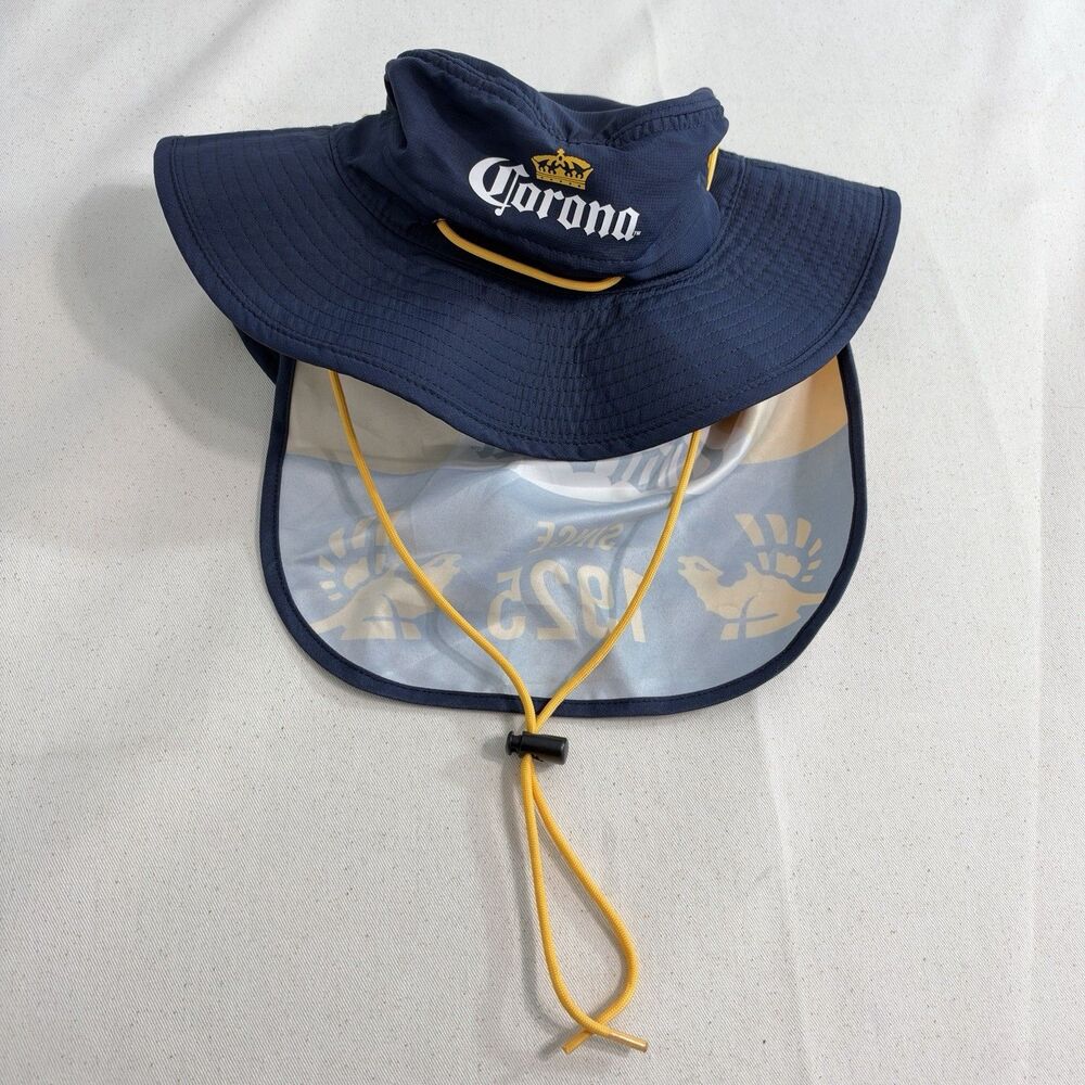 Corona Extra Bucket Boonie Hat with Tuck-a-way Neck Drape Navy Blue OSFM